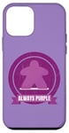 Coque pour iPhone 12 mini Always Purple Meeple Design Jeu de société amusant pour joueurs