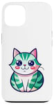 Coque pour iPhone 13 Joli chat japonais, t-shirt japonais, chat manga