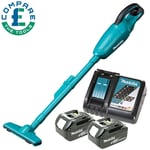 Makita DCL180 18V Portable Vacuum Cleaner With 2 x 5.0Ah Batteries & Charger