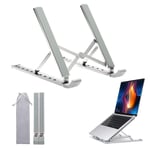 LUMBRILL Laptop Stand, 9 Height Adjustment Portable Laptop Computer Cooling Riser Desk,Aluminum Ergonomic Adjustable Notebook Holder for Lenovo, MacBook Pro Air, iPad, Dell XPS, HP,More 10-17”-Silver