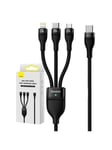 Baseus 3in1 USB cable Flash Series 2 USB-C + micro USB + Lightning 100W 1.5m (black)