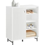 SoBuy FSB62-W Meuble de Rangement, Armoire à Chaussures, Meuble d'Entrée, Meuble de Rangement, Armoire Latérale, Buffet, avec 2 Porte Coulissante,