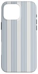 Coque pour iPhone 16 Pro Max Motif géométrique rayé blanc et bleu clair