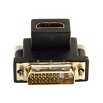 chenyang Adaptateur DVI vers HDMI, adaptateur DVI mâle vers HDMI femelle pour ordinateur, HDTV et carte graphique, angle vers le bas de 90 degrés