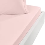 Sensei Maison - Drap Housse en Percale de Coton Bonnet 30 cm Soft Percale - 160x200 cm - Poudre