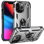 iPhone 13 Pro - Military Hybrid cover med Kickstand - Sølv