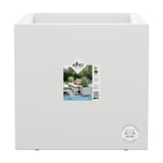 elho Vivo Next Square 40 - Large Planter for Indoor & Outdoor - 100% Recycled Plastic - L 39.0 x H 37.9 cm - White/White