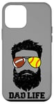 iPhone 12 mini Football Softball Dad Messy Hair Beard Football Softball Dad Case