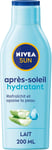 NIVEA SUN Lait Après-Soleil Hydratant (1 X 200 Ml), Lait Hydratant Corps À L'Alo