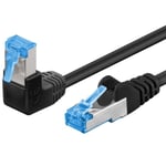 Cat 6a S/FTP vinklet Netværkskabel - Sort - 3 m