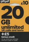 giffgaff O2 4G Multi Sim Card For PAYG - UNLIMITED CALLS, TEXTS & DATA - get £5 BONUS CALL CREDIT with your first Top up! Fits ALL devices eg. iPhone 5S/6/6S/7 Plus/8 Plus/SE/X/, GALAXY S7/S7 Edge/S8