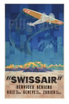 SWISSAIR AIRLINES Rfop - POSTER HQ 70x90cm d'une AFFICHE VINTAGE