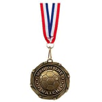 Trophies Plus Medals Combo Gold Man of The Match Medal with Red, White & Blue Ribbon 45mm (1 3/4") FREE ENGRAVING 20 LETTERS