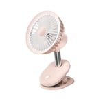 NOBRAND Moving head 360 degree rotation/high capacity small fan/mini mute desktop, the bed may be sandwiched vehicle fan with Rechargeable (Color : Khaki)