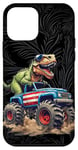 Coque pour iPhone 12 mini Dinosaure Monster Truck Dino Drapeau américain 4 juillet garçons