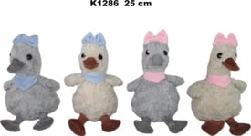 Plush Duck 25Cm Sitting Duck With Bow/Apron Sa