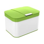 Ibergrif - Kitchen Countertop Bin with Lid, Hygienic Waste Disposal Caddy, Plastic, 4.3 litres (25 x 18,8 x 17 cm) White