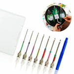 8pcs Alloy Embroidery Pen Pin Knitting Sewing Crafts Tools Threader Punch Needle