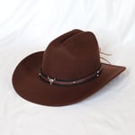 Vintage Western Cowboy -hattu Miesten Gentleman Lady Jazz Cowgirl Nahkaisella Leveälierisellä Cloche Church Sombrero Hombre Lippalakit