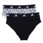 adidas Truser 2P Bikini Brief Svart/Hvit bomull Small Dame