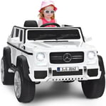 Voiture Electrique avec Telecommande Enfants G650 2 Vitesses 4 Roues Demarrage Frein Progressif Blanc