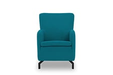 DOMO. collection Franca rembourré, Dossier Haut, d'ingénierie Fauteuil 1 Place Matériau : Bois métal Tissu Polyester, Turquoise, 68x82x93