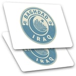 2 x Rectangle Stickers 7.5 cm - Iraq Baghdad Blue Travel Cool Gift #7444