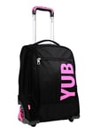 Yub Sac à Dos à Roulettes, Urban Fluo Sac à Livres à Roulettes, 3 En 1, Sac à Dos Détachable + Trolley, Filles et Garçons, pour L'École, le Sport, les Loisirs, Pochette pour Ordinateur Portable, Noir