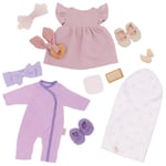 LullaBaby 13-pc Fashion Clothes – Pajama, Dress & Bath Accessories – Imaginative Play – Toys for Kids Ages 2 & Up – Baby Doll Clothing Set, LBY7670Z, Multi