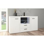 Azura Home Design - Ensemble meuble tv rumba xl 300 cm en plusieurs couleurs - Couleur: Blanc - Avec Buffet