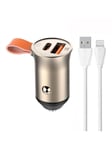 LDNIO C509Q USB USB-C 30W Car charger + Lightning cable Cable