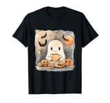 Halloween Pumpkin Spooky Ghost Costume Spider Web Bats T-Shirt