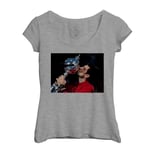 T-Shirt Femme Col Echancré Trophee Grand Chelem Novak Djokovic Tennis Superstar Sport