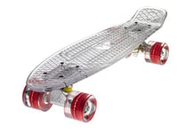 Ridge Blaze Mini Cruiser Skateboard Skate Transparent avec Roues Lumineuses LED: Planche a Roulettes complet