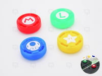 4x Nintendo Joy/con Lite Switch Mario/Red/Yellow/Green Cap Thumb Grips Joystick 