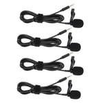 4Pcs Lavalier Clip‑On Mic Mic Mobile Phone Recording Equipment 3.5Mm Inter Part