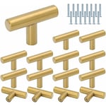 Memkey - 15 x Ø12 mm Boutons de tiroir Length 50mm t- Bar Bâton Poignée de cuisine Meuble Porte d'armoire en acier inoxydable,Poignées de Meuble à