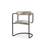 Friends & Founders - FF Cantilever Chair Rounded, Black Legs - Fabric Cat. 4 A Joy 001 - Matstolar - Ida Linea Hildebrand - Vit - Metall/Textilmaterial