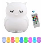 XVX - Veilleuse Enfant Chambre Lampe Veilleuse Bebe Veilleuse Hibou Multicolore Rechargeable led Veilleuse 9 Couleurs Veilleuse Bébé (Télécommande +