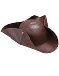 Brun Skinnimitert Pirat/Sjømann Tricorn Hatt