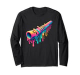 Dripping Paint Art Didgeridoo Yidaki Musician Long Sleeve T-Shirt