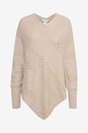 Cream - Poncho crHoliday Knit - Beige