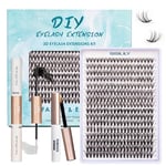 SISILILY Eyelash Extension Kit-Individual Eyelashes with Bond and Seal-320 Lash Clusters DIY False Eyelashes Mega Cluster Lashes with Eyelash Glue Lash Remover and Lash Tweezers C D Curl-30D+40D