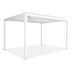 Pergola bioclimatique blanche - SWEEEK - 3x4m - lames orientables