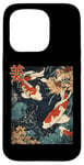 Coque pour iPhone 15 Pro Beauté Koi Fish Pond Japan Zen Garden Vintage Art Lovers