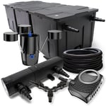 SunSun Kit complet: CBF-350C Filtre de bassin jusqu'à 90000 l, NEO10000 pompe de filtration 10000l/h 80W, CUV-236 lampe uv 36W, 25m Tuyau 25 mm,