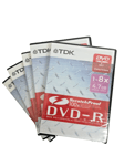 X5 TDK DVD R 1-8x 4.7 GB Data/Video Inscriptible Scratch Resistant New Sealed