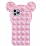 iPhone 12 Pro Max Skal - Pop it Fidget Multicolor Nalle Rosa