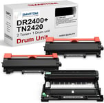 Dr2400 Tn2420 Cartouche De Toner & Tambour Compatible Pour Brother Dr2400 Tn2420 Pour Brother L2375Dw L2710Dn Mfc-L2710Dw Hl-L2350Dw L2370Dn L2750Dw Dcp-L2530Dw (1 Toner + 2 Tambou[DYJ073642]