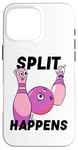 Coque pour iPhone 16 Pro Max Split Happens Bowler Funny Bowling